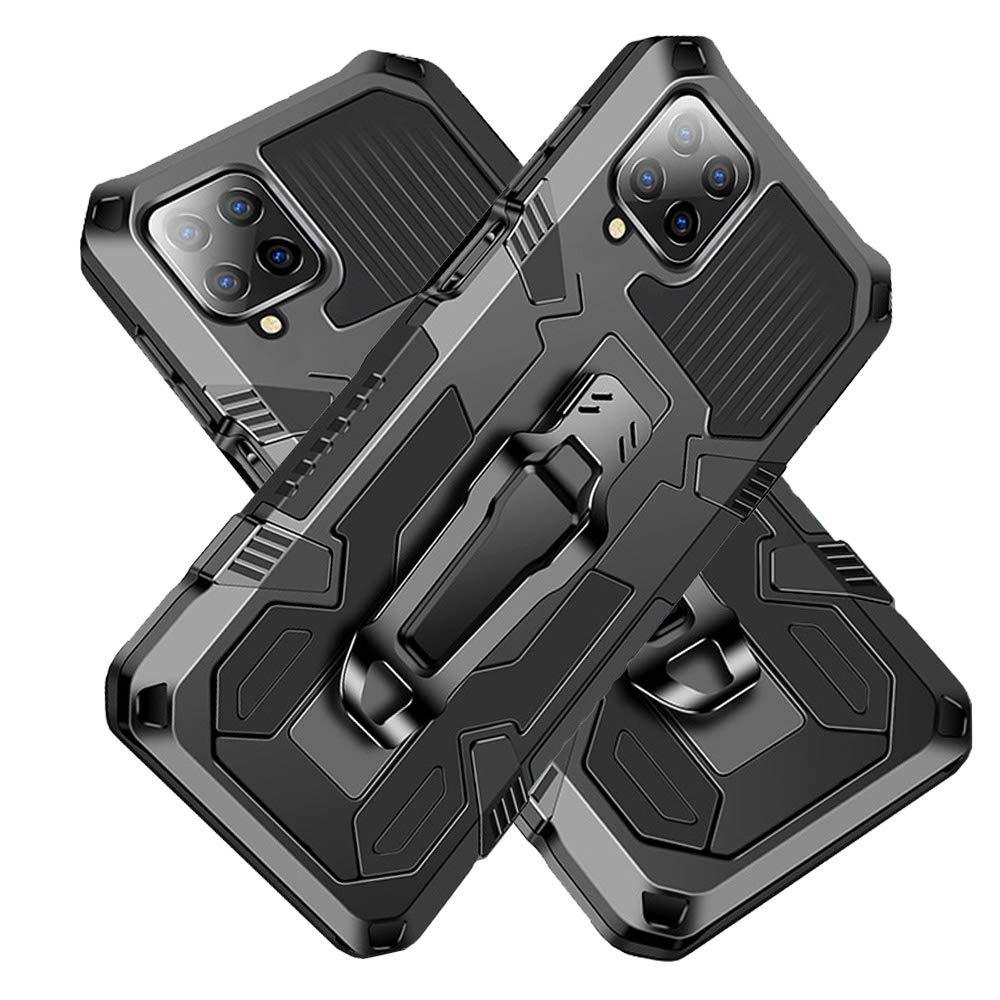 Ranyi for Samsung Galaxy A42 5G Case, Military Grade Drop Protection Armor Case with Metal Belt Clip Built-in Kickstand Dual Layer Full Body Protective Case for Samsung Galaxy A42 5G 6.6" -Black black - LeoForward Australia
