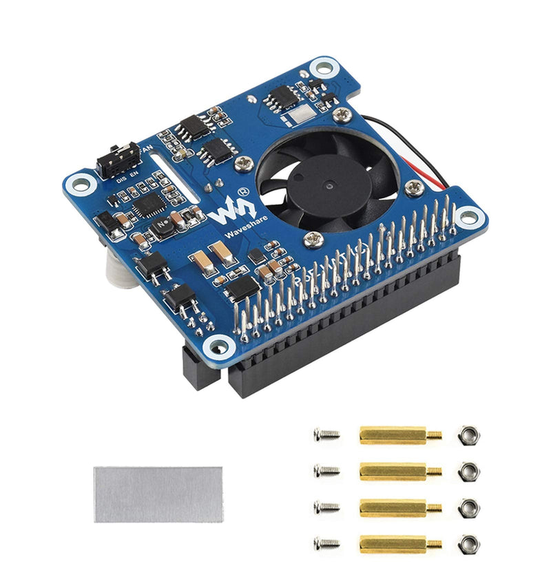  [AUSTRALIA] - waveshare Power Over Ethernet (PoE) HAT for Raspberry Pi 4B/3B+, 802.3af/at PoE Network Standard, 5V USB-A&12V Header Outputs, PoE HAT Onboard Cooling Fan and MP8676 Buck Chip, Isolated PoE HAT (C)