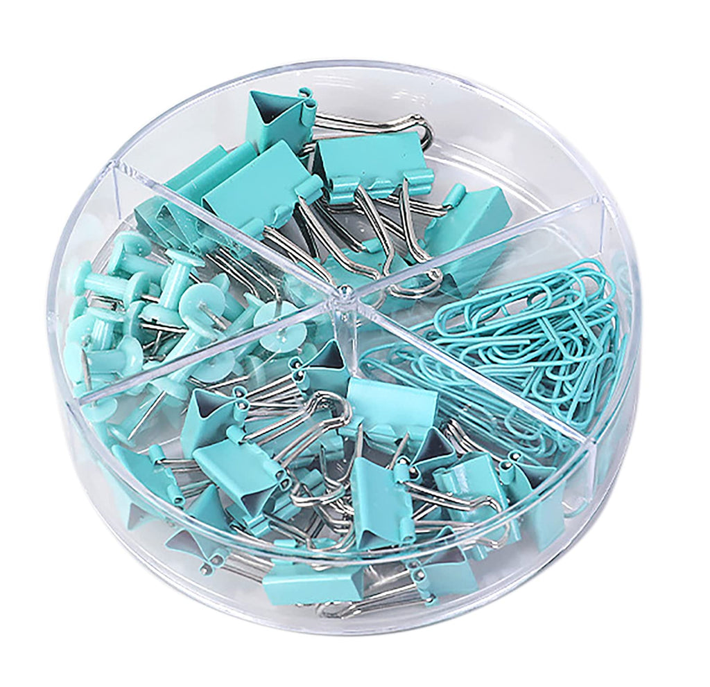  [AUSTRALIA] - 72 Pcs Green Small Binder Clips, Paper Clips and Thumbtack for Office Work School and Home Supplies (72pcs Mixed, Green) 72pcs Mixed