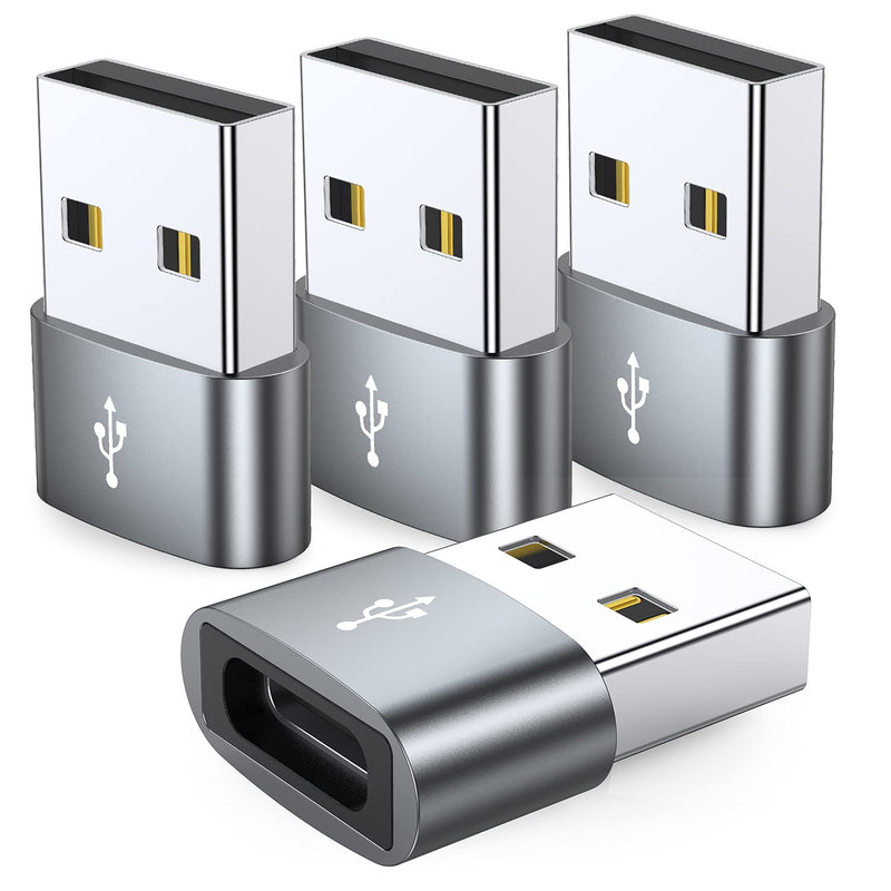 USB C Female to USB Male Adapter (4-Pack),JXMOX Type C to USB A Charger Cable Adapter,Compatible with iPhone 11 12 Mini Pro Max,iPad 2021,Samsung Galaxy Note 10 S21 S20 Plus,Google Pixel 5 4 3 XL - LeoForward Australia