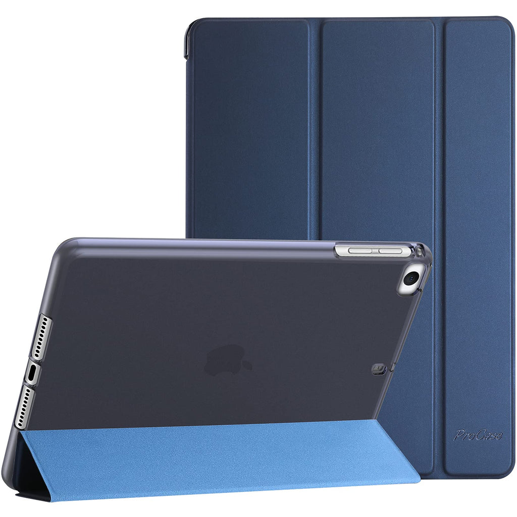  [AUSTRALIA] - ProCase iPad Mini Case for iPad Mini 5 2019 / Mini 4, Mini 1 2 3, Slim Soft TPU Translucent Back Cover Trifold Stand Folio Smart Case for iPad Mini 5th Generation 2019, iPad Mini 4 3 2 1 -Navy Navy