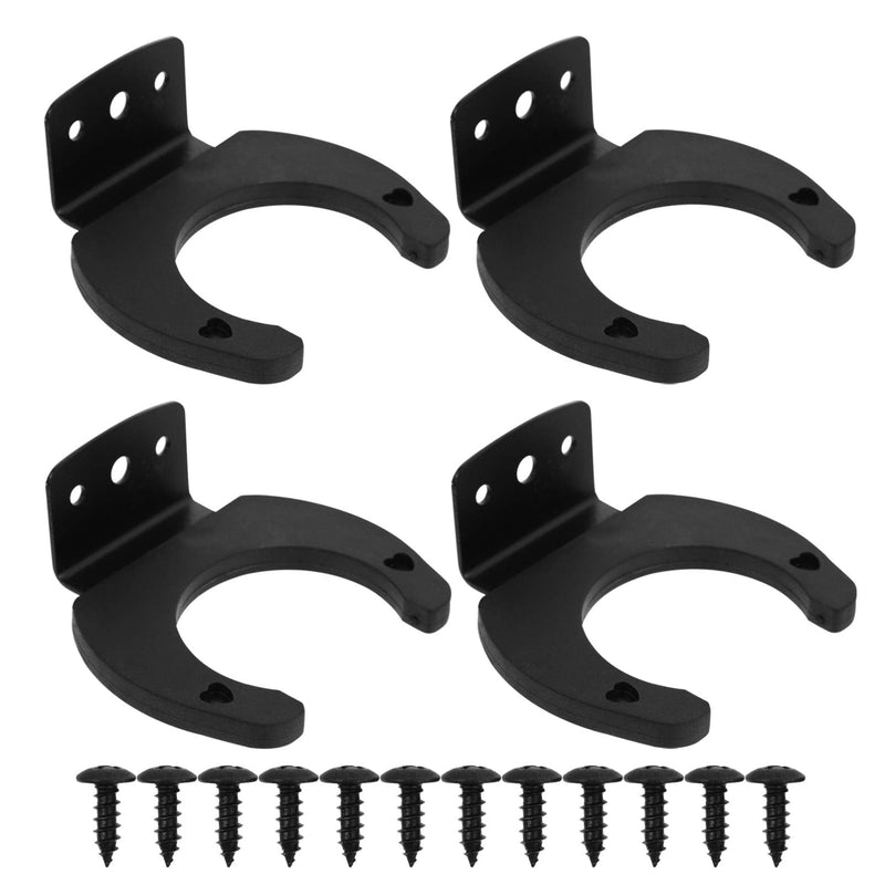  [AUSTRALIA] - ARTIBETTER 4pcs Microphone Wall Hanger Wall Mounted Mic Holder Bracket Rack Clamp for Home Office Microphone Accessories Black