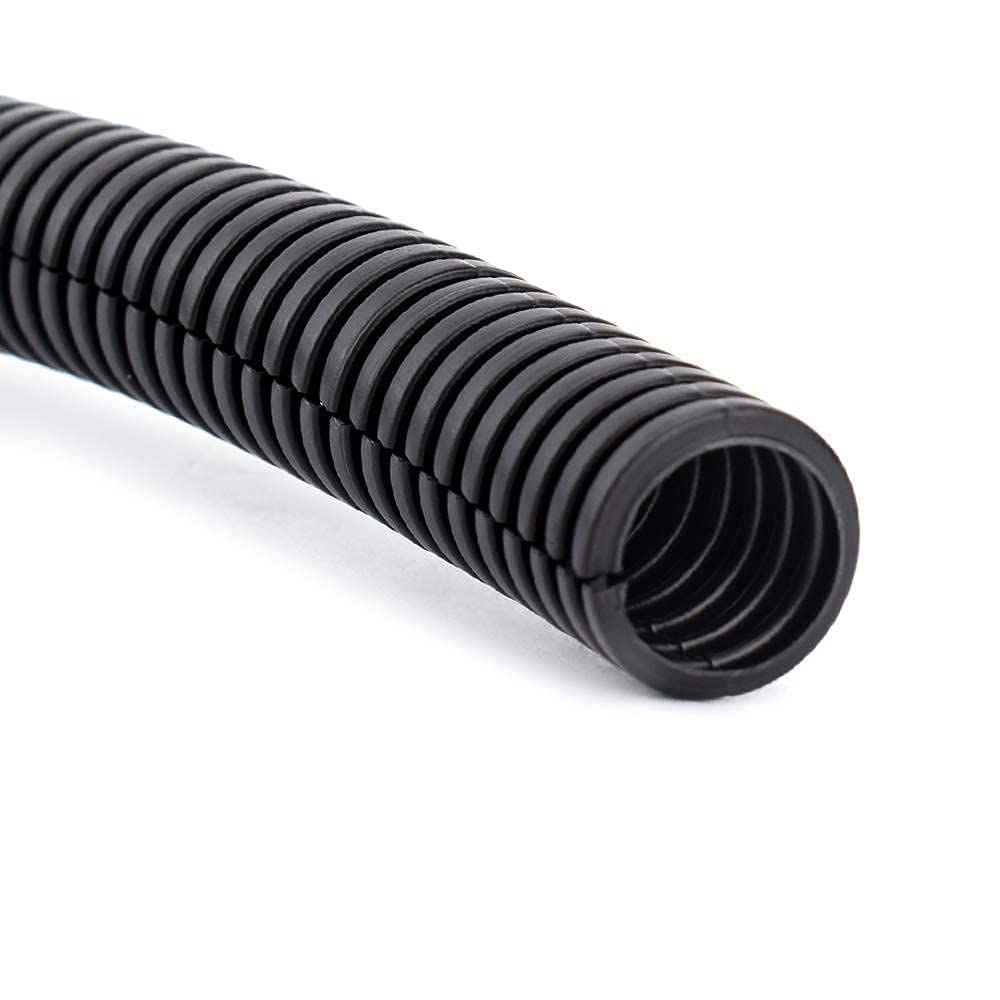  [AUSTRALIA] - ZhiYo 20 FT 1/2” 100 FT 1/4” Split Wire Loom Tubing Wire Conduit – Black Bundle