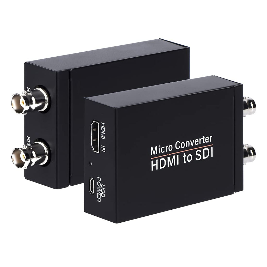  [AUSTRALIA] - HDMI to SDI, HDMI to SDI Converter Two SDI Output Audio Embedder Support HDMI 1.3, 3G/ HD-SDI Auto Format Detection Extender for Camera CCTV (Black)