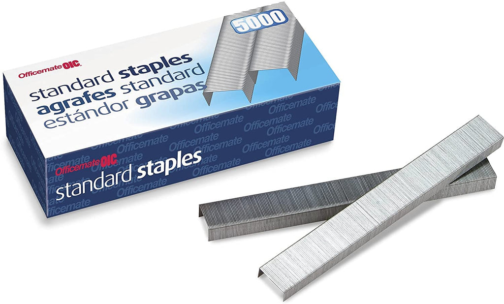  [AUSTRALIA] - Standard Staples, Chisel Point Standard Staples, 210 Staples Per Strip, 20 Sheets Capacity, 1/4" Length, 5,000 Staples Per Box - 1 Box
