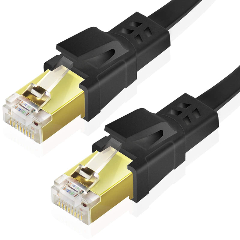  [AUSTRALIA] - CAT8 Ethernet Cable 20ft, High Speed Heavy Duty 30AWG Cat8 LAN Network Cable 40Gbps, 2000Mhz with Gold Plated RJ45 Connector for Modem, Router, Switch, Gaming, Xbox - Black