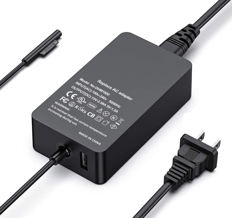  [AUSTRALIA] - Surface Pro Charger, 15V 2.58A 44W Adapter Compatible with Microsoft Surface Laptop 1/2/3, New Surface Pro 7/6/5/4/3/X, Surface Go 1/2, Surface Book 1/2, Surface Laptop Go