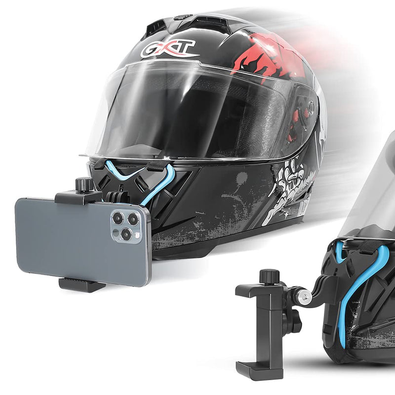  [AUSTRALIA] - Updated Motorcycle Helmet Chin Strap Mount with Phone Clip Compatible with iPhone 14/14Pro/14 Plus, iPhone 13/13 Pro, iPhone X/XS/XR, Samsung, LG, Pixel, Huawei, Xiaomi and More Original version