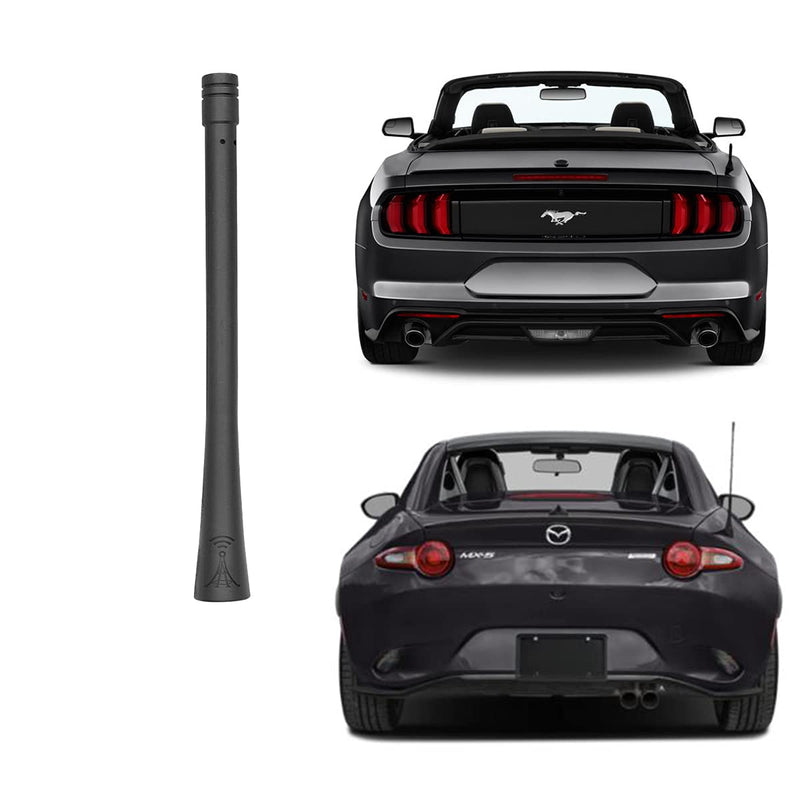  [AUSTRALIA] - PYGHAP Stylish Short Antenna Compatible with Ford Mustang (1994-2021) & Mazda Mitta MX-5 (1992-2021), 6" Short Radio AM FM Antenna, Car Wash Proof, Flexible Rubber Antenna Rod