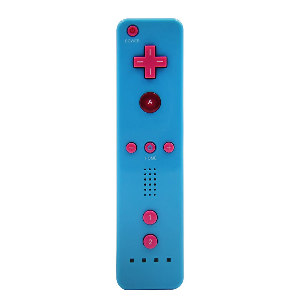 Wii Remote Controller,Wireless Remote Gamepad Controller for Nintend Wii and Wii U,with Silicone Case and Wrist Strap(No Motion Plus),Blue with Pink Back blue pink - LeoForward Australia