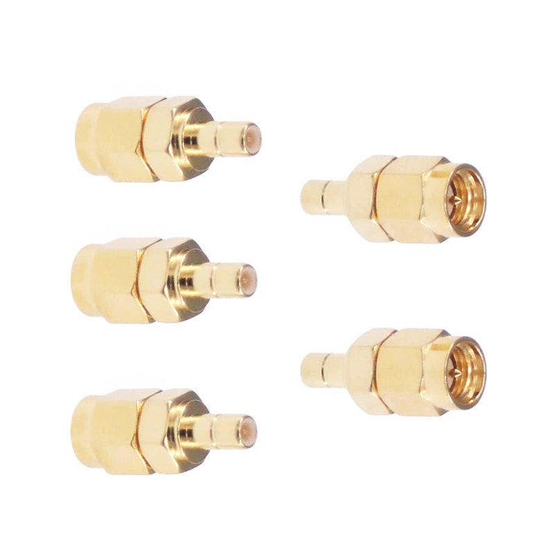  [AUSTRALIA] - RFaha 5pcs SMA Male to SMB Male RF Coax Adapter SMA to SMB Coaxial Connector Adapter(F24-5)
