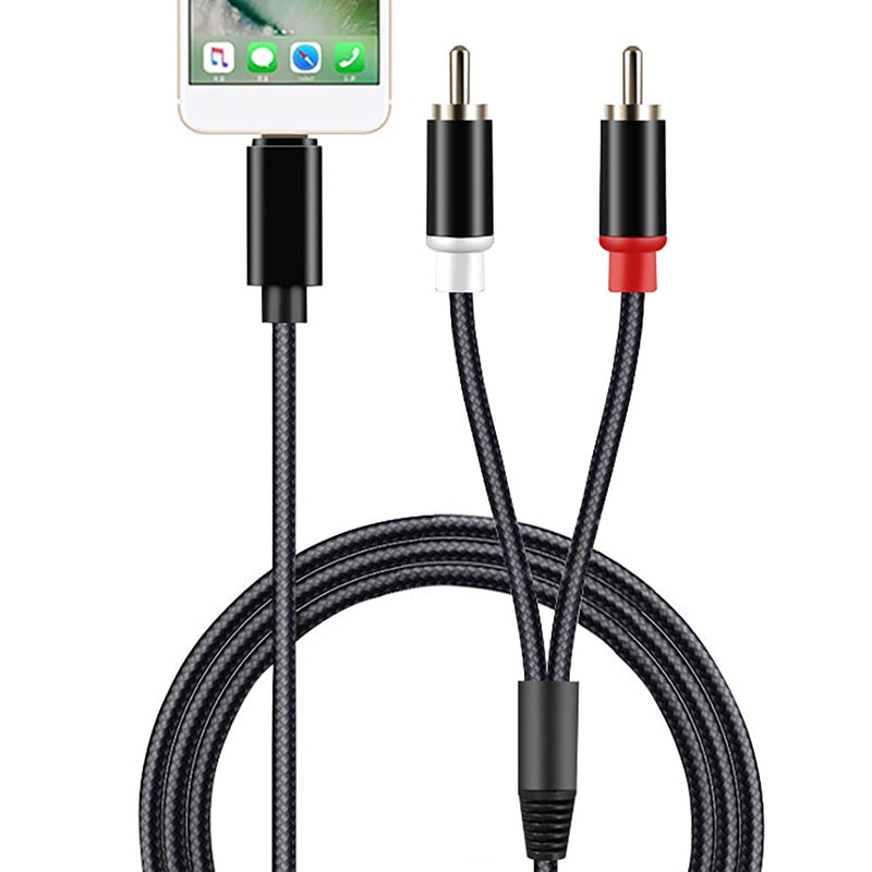 2-Male RCA Audio Stereo Y Cable Compatible with iPhone/iPad/iPod,for Car,Power Amplifier, Speaker and More(4ft) - LeoForward Australia