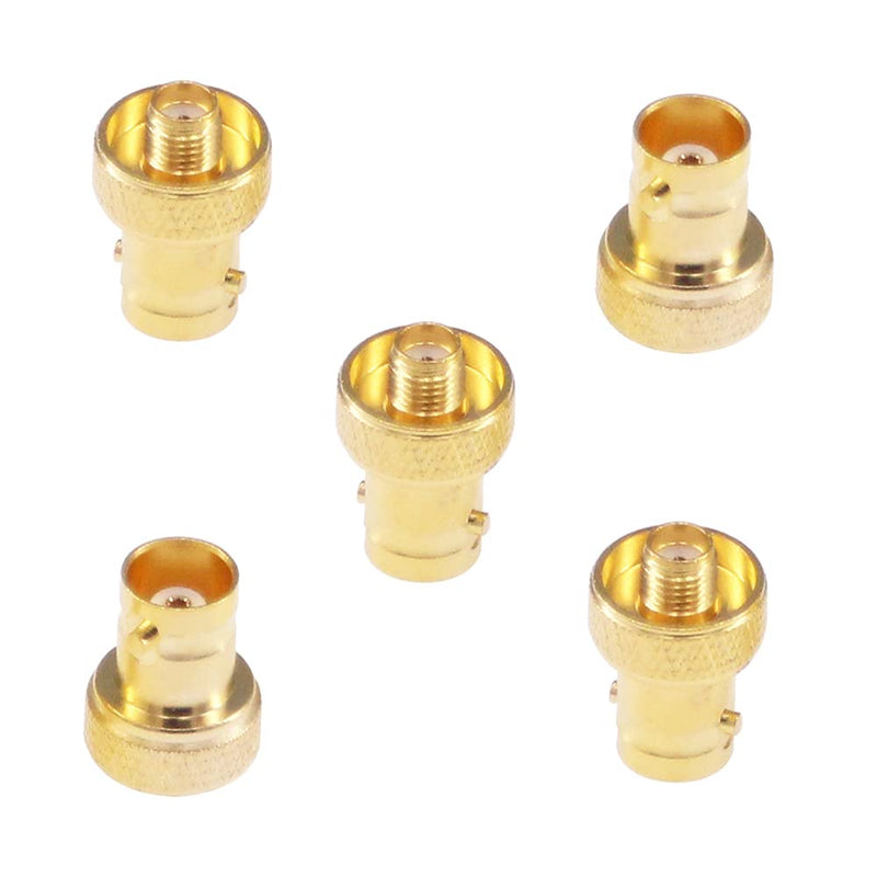  [AUSTRALIA] - RFaha 5pcs SMA Female to SMA Female RF Coax Adapter SMA to BNC Gold Plated Coaxial Connector(F43-5)