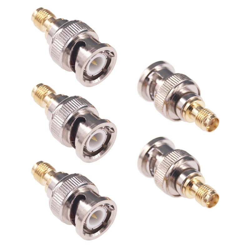  [AUSTRALIA] - RFaha 5pcs BNC Male to SMA Female RF Coax Adapter BNC to SMA Coaxial Connector Adapter(F22-5)