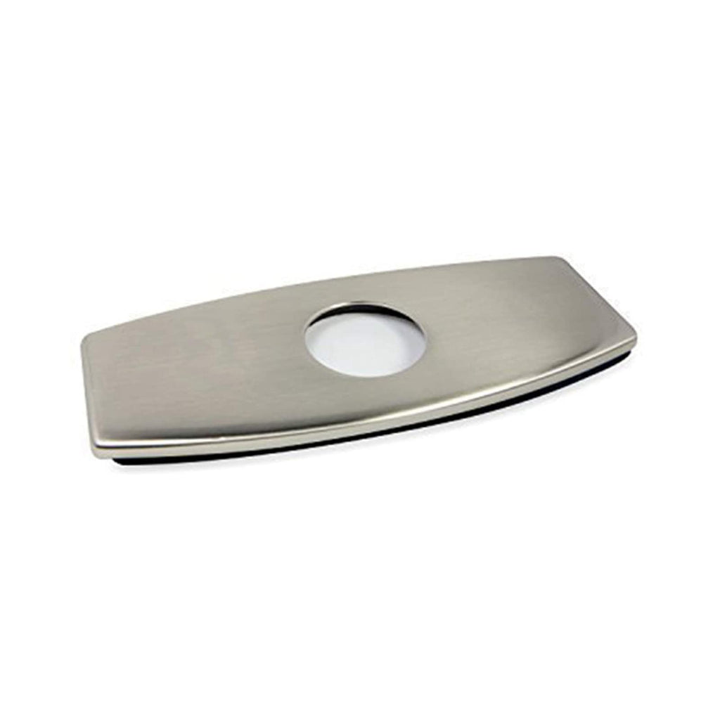  [AUSTRALIA] - BWE 6" Sink Hole Cover Deck Plate Escutcheon For Brushed Nickel Bathroom Sink Faucet 1 or 3 Hole Stainless Steel Vessel Vanity Basin Outside Cover Cap Oval Commercial