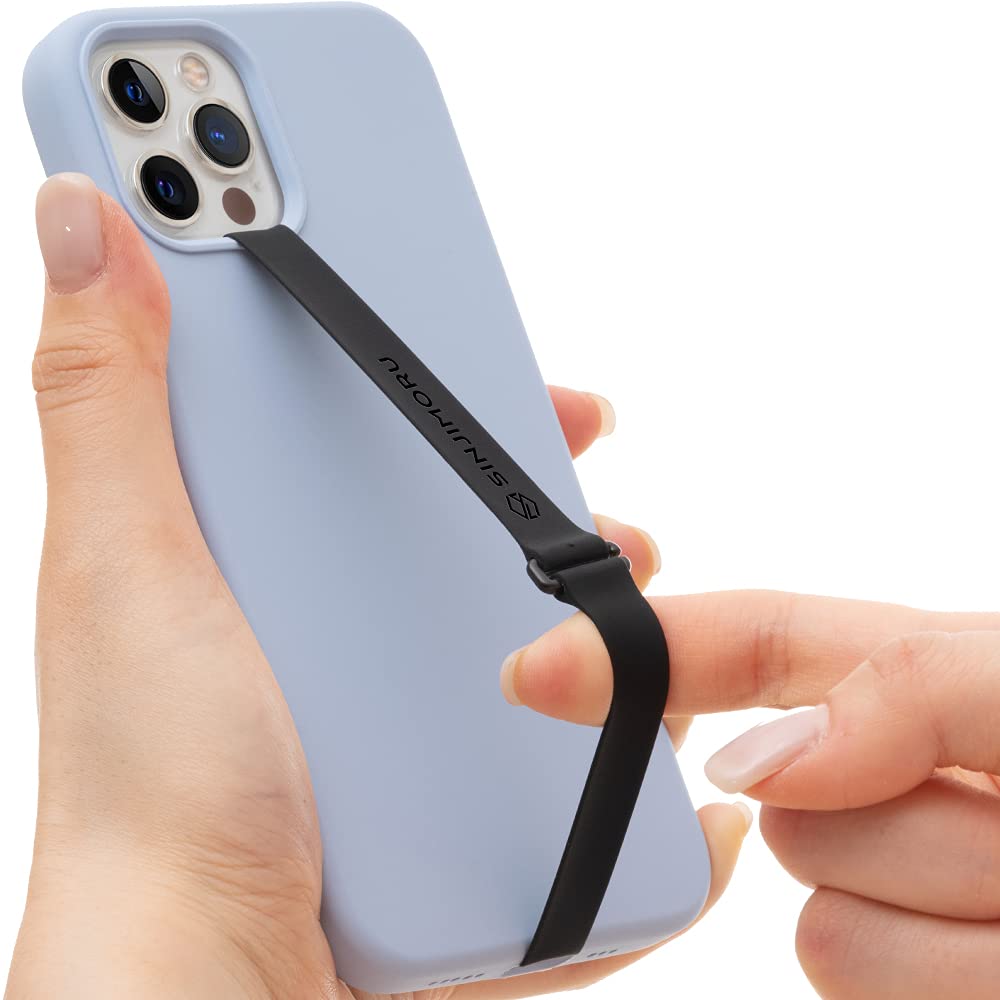 Sinjimoru Stretching Silicone Phone Strap as Cell Phone Grip Holder, Reusable Slim Cell Phone Holder for Hand with Clip for Galaxy & iPhone Case. Sinji Finger Strap Clip Black, 200 - LeoForward Australia