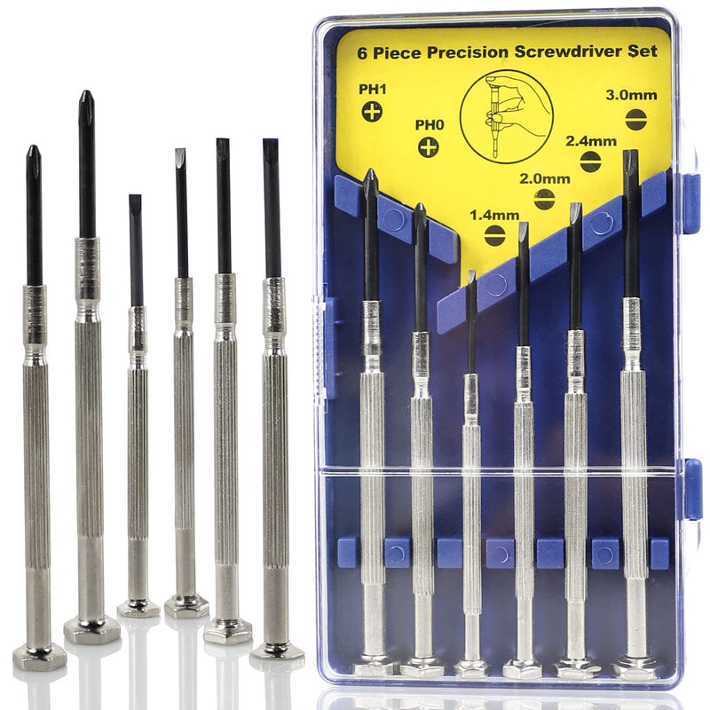  [AUSTRALIA] - 6 PCS Precision Screwdriver Sets, Eyeglass Repair Kit Screwdriver, Mini Screwdriver Set, Flat Head and Philips Head Screwdriver Sets, With 6 Different Sizes, Suitable For Watch, Electronic Repairs