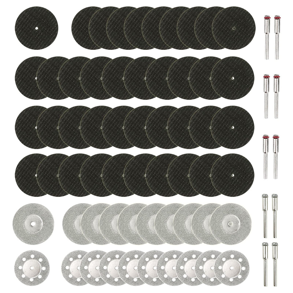  [AUSTRALIA] - 70 Pack Cutting Wheels Tool Kit, 32mm Fiberglass Reinforced Cutting Wheel Resin Cut-Off Wheels, 25mm/30mm Diamond Cutting Wheel with 1/8" Mandrels for Metal Glass Stone DIY Craft