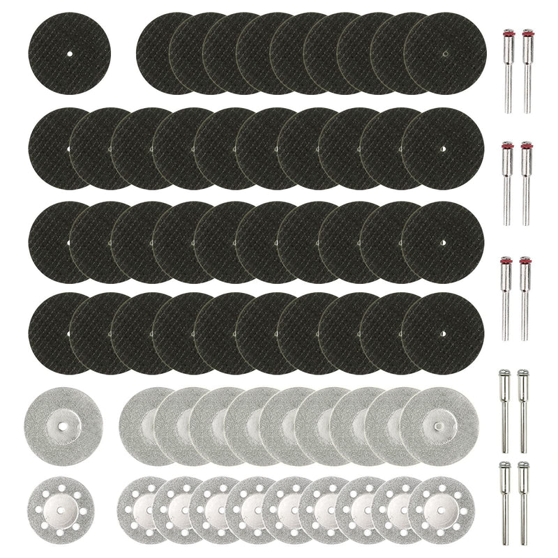  [AUSTRALIA] - 70 Pack Cutting Wheels Tool Kit, 32mm Fiberglass Reinforced Cutting Wheel Resin Cut-Off Wheels, 25mm/30mm Diamond Cutting Wheel with 1/8" Mandrels for Metal Glass Stone DIY Craft