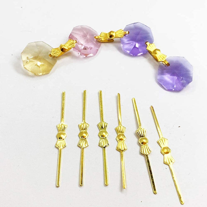  [AUSTRALIA] - 500pcs Chandelier lamp Part connectors chlips Bowtie pins 33mm for Fastening Crystals Bead Parts Chandelier Replacements Lighting Accessories (Gold)