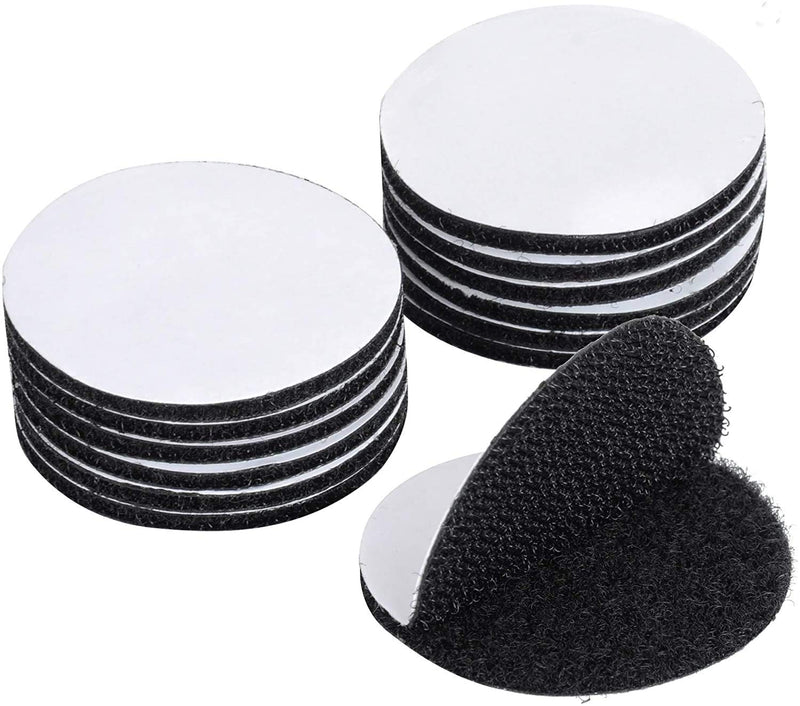  [AUSTRALIA] - 6 Pairs Self Adhesive Dots Tapes Industrial Fastners, 1 7/8in Round Circles, Heavy Duty Strength Sticky Back Coins Tapes for Home Classroom Office Indoor Outdoor,Black(Circle,6 Pairs/12sets)