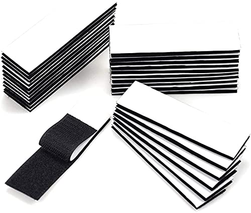  [AUSTRALIA] - 4 Pairs Self Adhesive Strips Tapes Industrial Fastners, Heavy Duty Strength Stick-On Adhesive Tapes for Home Classroom Office Indoor Outdoor,2 by 4in, Black(Strips,4 Pairs/8 Sets)