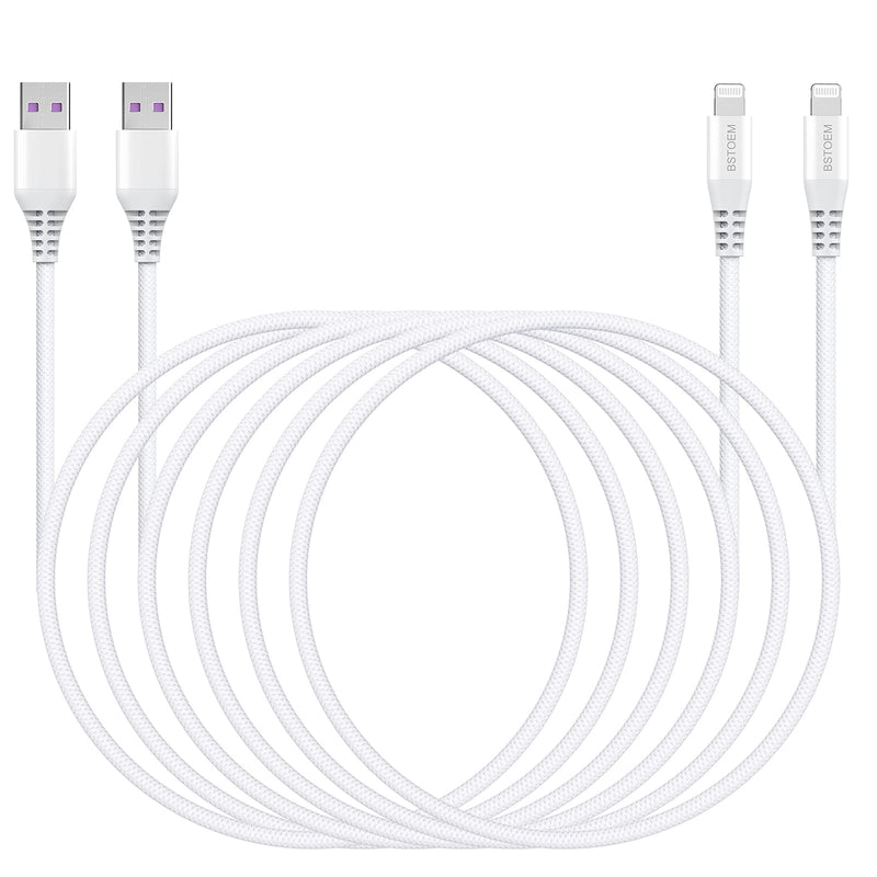  [AUSTRALIA] - MFi Certified 10ft iPhone Charger Apple Cable 10 Foot 2Pack Lightning Charging Cord for iPhone 13/12/11 Pro/X/Xs Max/XR/8 Plus/7/6/6s/SE/5c/5s/5 iPad Air 2/Mini USB Charge 10Feet white 2Pack 10ft