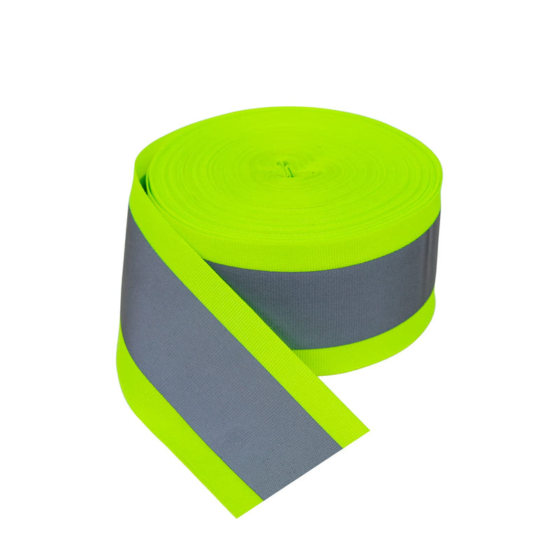  [AUSTRALIA] - TCCFCCT High Visibility Reflective Tape Strip, Fabric Florescent Safety Tape, 2'' x 66ft Sew-on Warning Safety Trim for Clothing, School Bags and Raincoats, 3cm Reflective Width, Green Green 3cm reflective width