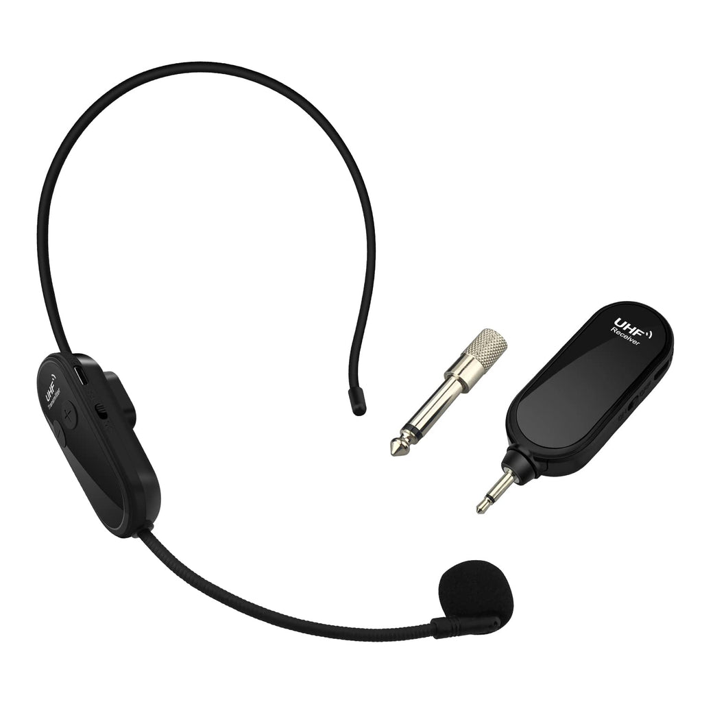  [AUSTRALIA] - Wireless Microphone Headset,UHF Headset System,160ft Range,Headset and Handheld Mic 2 in 1,Compatible for Speaker,Teaching,Singing,Fitness Instructor