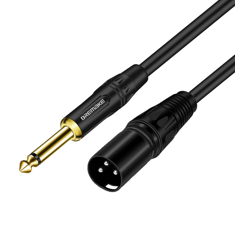  [AUSTRALIA] - DREMAKE 20FT Mono 6.35mm 1/4’’ TS Male to XLR Male Audio Cable, Jack 6.35mm to XLR 3-Pin Interconnect Cord, Quarter Inch to XLR Unbalanced Mic Cable for Speaker, Stage, DJ, AMP, Studio Audio Console 20FT/6M