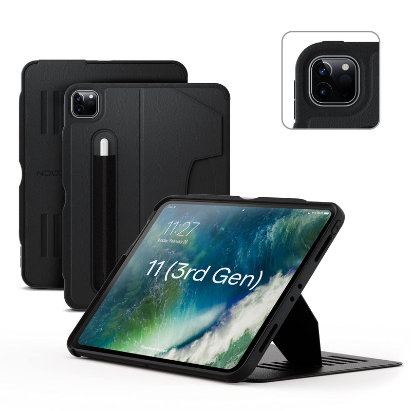  [AUSTRALIA] - ZUGU Case for 2021/2020 iPad Pro 11 inch Gen 2/3 - Slim Protective Case - Wireless Apple Pencil Charging - Convenient Magnetic Stand & Sleep/ Wake Cover - Stealth Black
