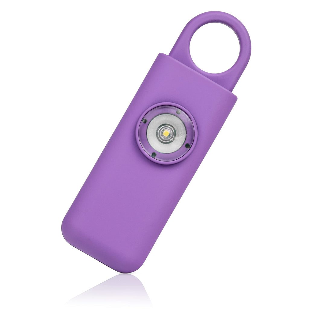  [AUSTRALIA] - The Original Self Defense Siren – Safety Alarm for Women, Men, Children, Teens, & Elderly w/SOS LED Light & Carabiner. Self Defense Siren Keychain by Spartan Defense. Purple