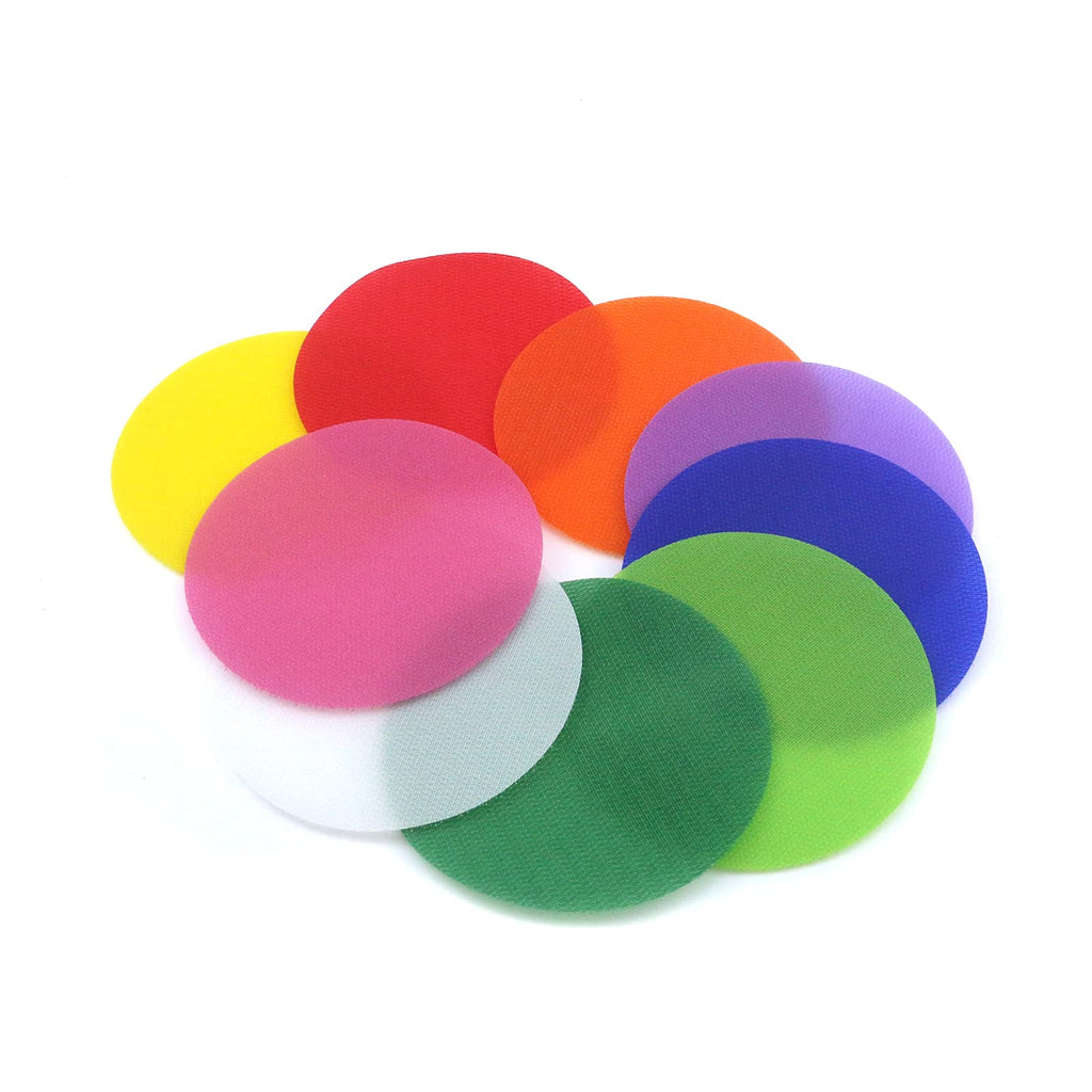  [AUSTRALIA] - Quluxe 4" Adhesive Tape, 27 Pcs Multicolored Round Hook Loop Dots, Rug Carpet Gripper Pad Wall Mounting Coins for Home Office Car Phone Mount