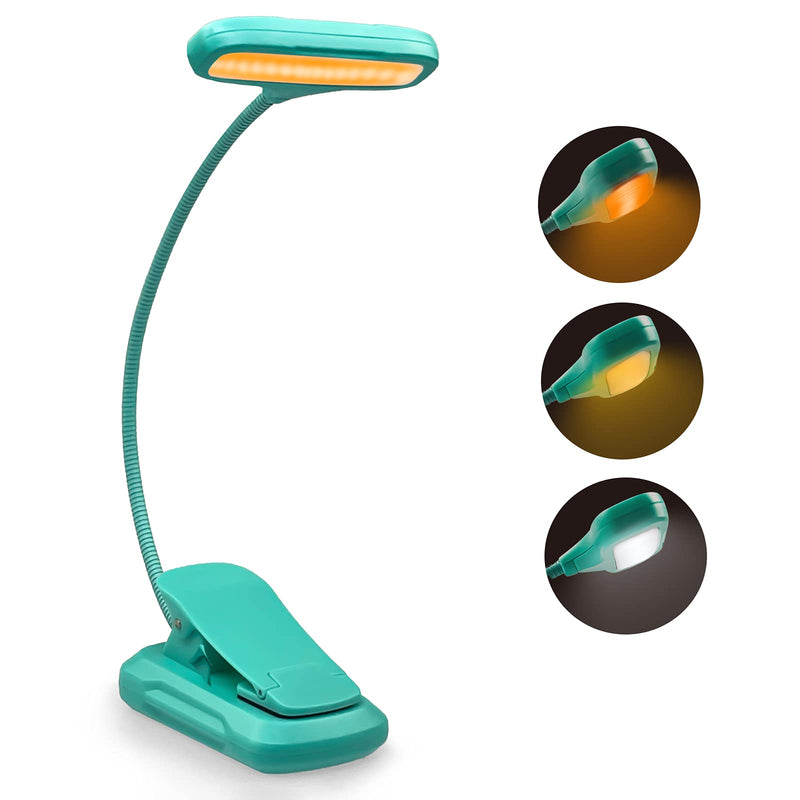  [AUSTRALIA] - AUGELUX Book Light for Reading in Bed Clip on, Rechargeable Reading Light for Books, 15 LED Eye Care Amber Reading Lamp, 9 Brightness Levels, Up to 65 Hours, Perfect for Kids, Bookworms(Blue) Blue