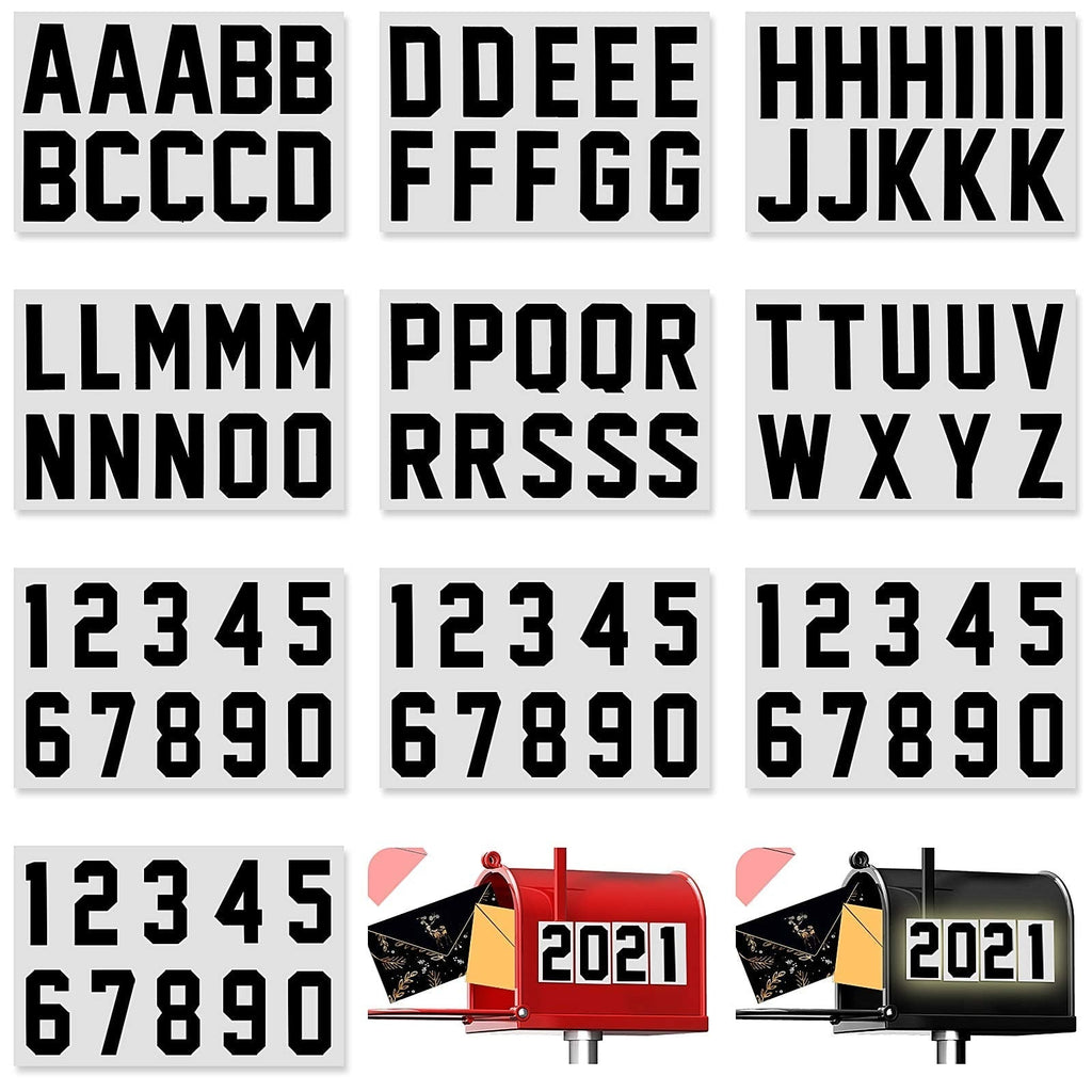  [AUSTRALIA] - Zonon 100 Piece Reflective Mailbox Number Stickers, Self Adhesive Reflective Capital Letter Sticker, Number Decals Vinyl Mailbox Number Decals for Mailbox Address, Bin, Window, Door (Black,2 Inch) Black 2 Inch