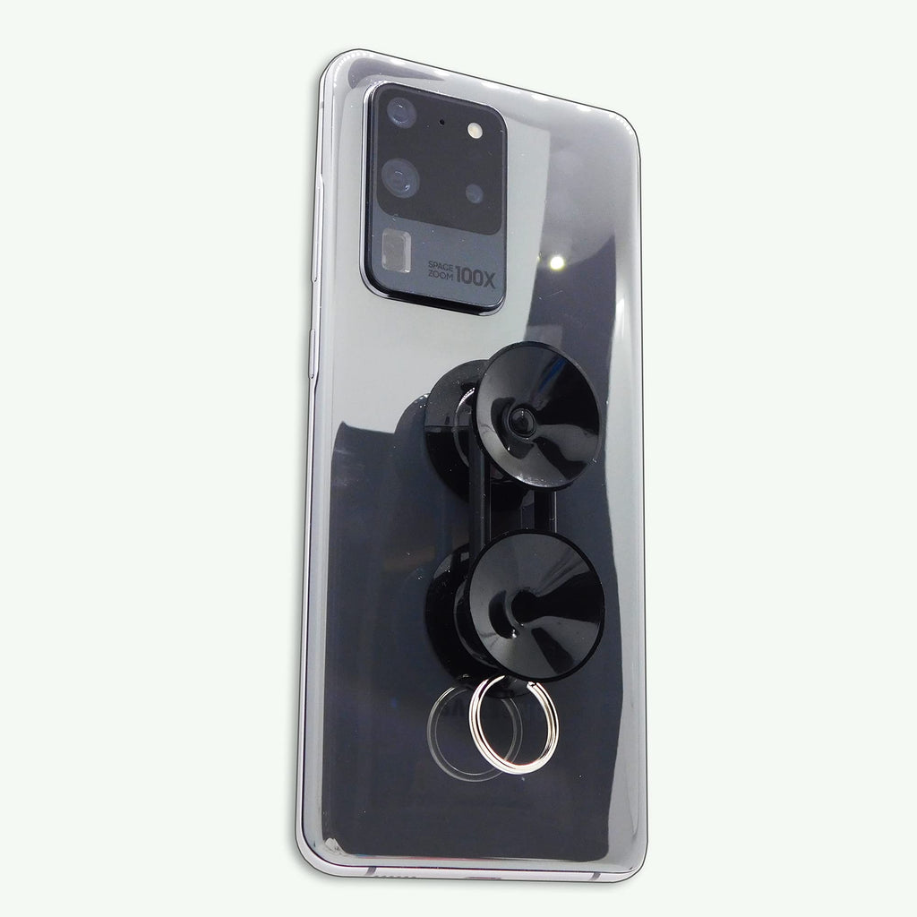 GogoPic Phone Grip Holder nonporous Surface Plastic, Glass, Mirror, Metal, Tile. Great for Selfie, Group-Photo, Video, TikTok, YouTube. Black, Black &White, Blue, Pink. (Black) - LeoForward Australia