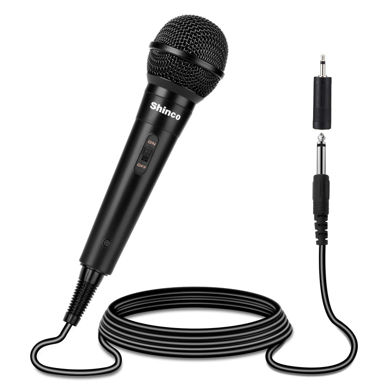  [AUSTRALIA] - Shinco Handheld Microphone, Dynamic Cardioid Mic with 13ft Cable and ON/Off Switch, Ideally Suited for Speakers, Karaoke Singing Machine, Amp, Mixer