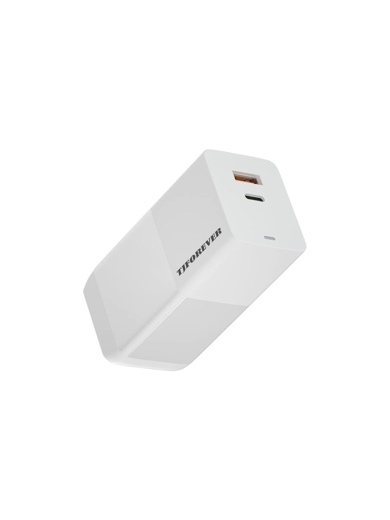  [AUSTRALIA] - 65W USB C Charger,TJFOREVER PD 3.0 GaN Charger Foldable Adapter with 2-Port Fast Wall Charger Compatible for iPhone 13 Pro Max/13 Pro/13/13Mini/12,MacBook Pro,iPad Pro,Switch,Galaxy S21/S20 and More