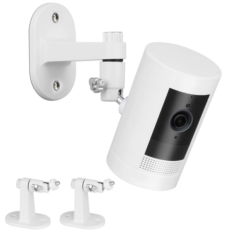  [AUSTRALIA] - 2Pack Adjustable Security Wall Mount Bracket for Ring Stick Up Cam & Ring Indoor Cam, Perfect View Angle for Your Ring Surveillance Camera - White