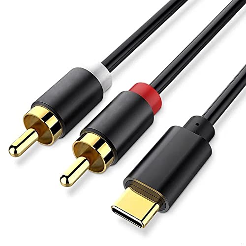 USB C to 2 RCA Audio Cable, Audio Cable to RCA Type C to RCA Male to Male Cord with Digital Chip Compatible with Pad Pro 2018, Google Pixel 3/2/2XL(6.6ft) - LeoForward Australia