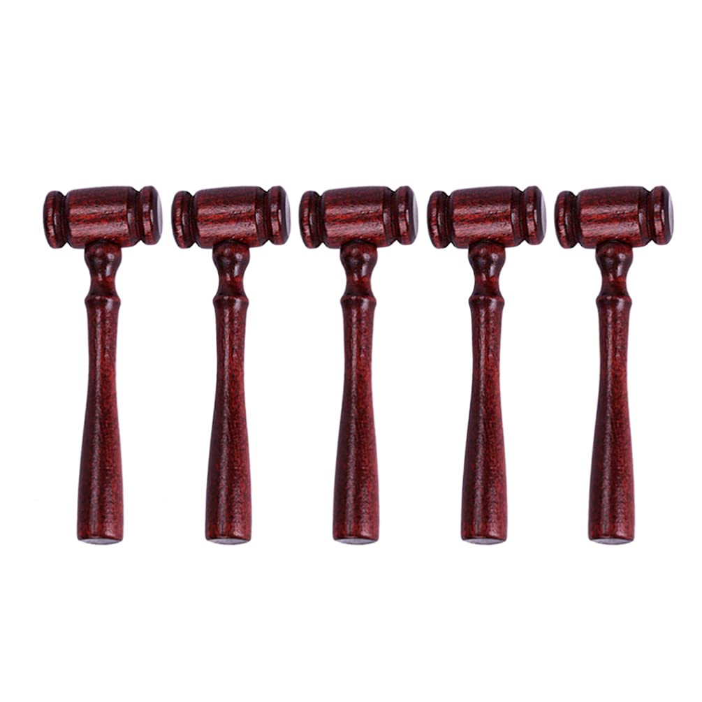  [AUSTRALIA] - NUOBESTY 5pcs Judge Gavel Adult Mini Wooden Gavel Toy Cosplay Lawyer Judge Auction Sale Judge Gavel Costume Accessory