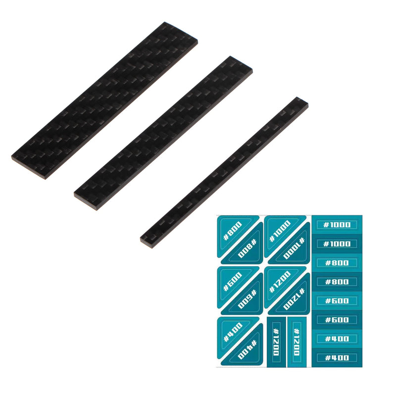  [AUSTRALIA] - Zettokete Sanding Sticks Fit for Gundam Model Craft Hobby,Carbon Fibre Sanding Rod Sanding Block,Ideal for Sanding and Polishing,3 Sizes(3"×0.6",3"×0.4",3"×0.2")