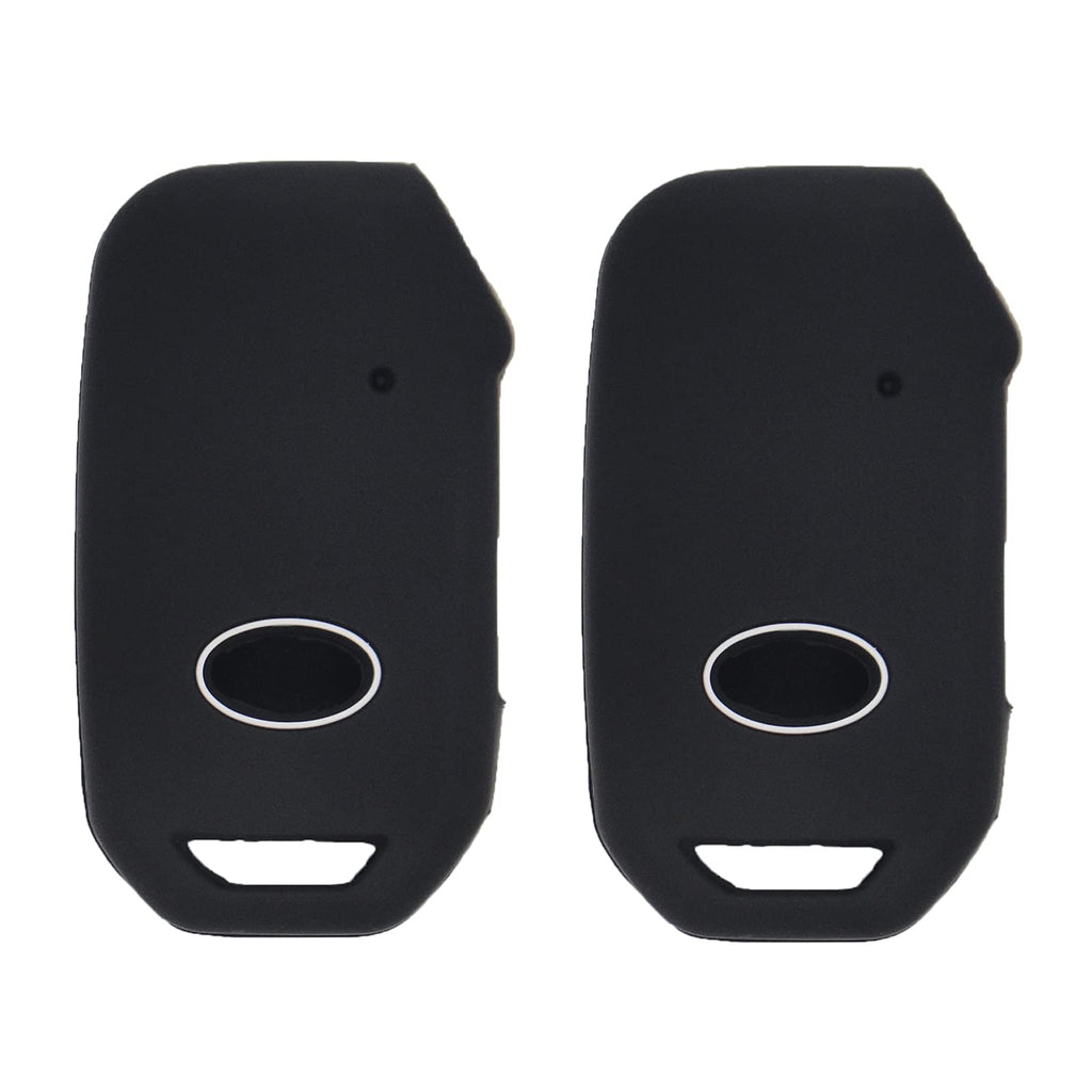 LemSa 2Pcs Soft Silicone Remote Smart Key Fob Cover Case Protector Holder for KIA 2021 2020 2019 Telluride Seltos Soul Forte GT EX Sportage Sorento Cerato NIRO 95440-S9000 95440-Q5000, Black 2pcs Black - LeoForward Australia