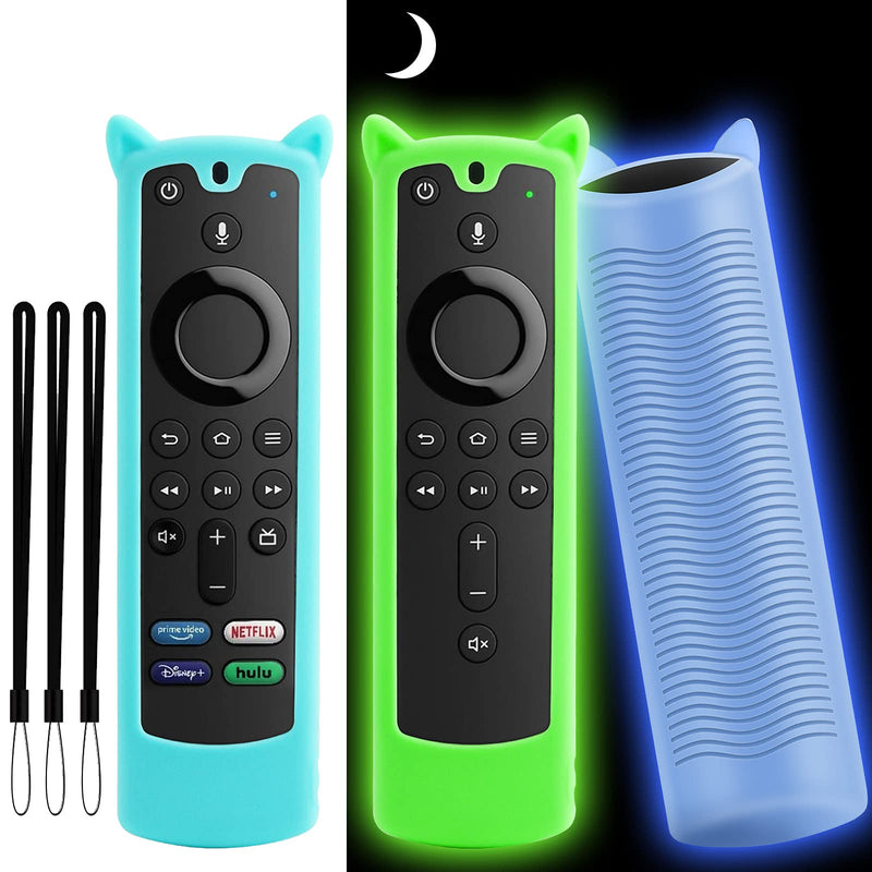 WEVOVE [3 Pack] Streaming Cover Case for TV Stick (3rd Gen) 2021 Release,Streaming Media Device Case, Streaming Stick Cover,Light Weight& Anti Slip&Shockproof (Sky Blue+Glow Blue/Green) - LeoForward Australia