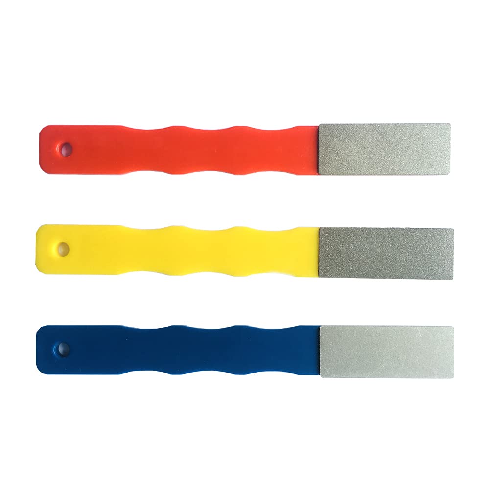  [AUSTRALIA] - DMD Diamond Color Coded Mini Diamond Hone Kit 3Grits 220400600 Flat Hand File Knife Sharpener RedYellowBlue S4 Yellow Blue Red SP 008 Red/Yellow/Blue
