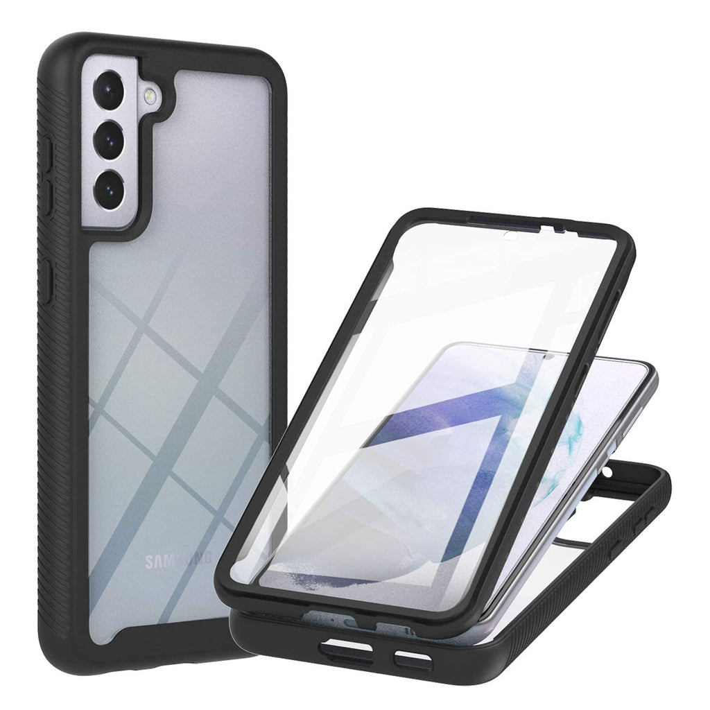  [AUSTRALIA] - NC NC Designed for Samsung Galaxy S21 5G S21 Plus 5G Case Built in Screen Protector Full Body Protective Shockproof Heavy Duty Cover Silicone Bumper Anti Scratched Black 6.69 X 3.23 X 0.51