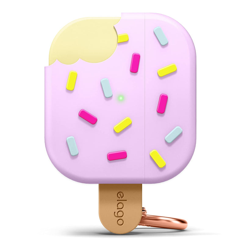  [AUSTRALIA] - elago Ice Cream Case Compatible with AirPods 3 Case Cover - Compatible with AirPods 3rd Generation, Carabiner Included, Supports Wireless Charging, Shock Resistant, Full Protection (Blueberry) Blueberry