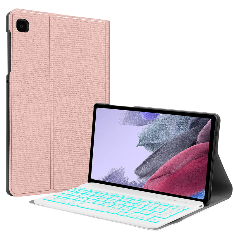  [AUSTRALIA] - Backlit Keyboard Case for Samsung-Galaxy-Tab A7 Lite 8.7 2021 - JUQITECH Smart Case with Backlit Keyboard for Galaxy Tab A7 Lite 8.7" SM-T220/T225/T227 Detachable Wireless Keyboard Tablet Cover, Pink 8.7" A7 Lite Pink