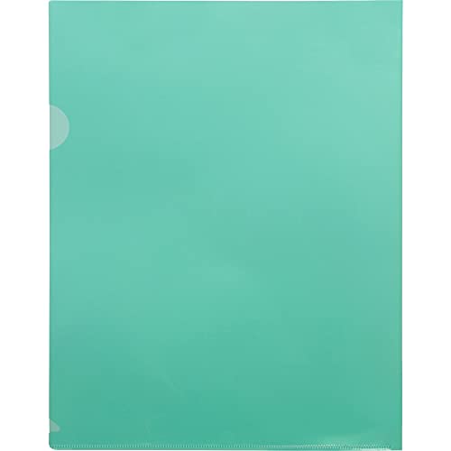  [AUSTRALIA] - Green Transparent File Sleeve/Holder, Letter Size (8-1/2" x 11"), Poly Document Folders, Plastic File Pockets, Poly Project Jacket, 10 Sleeves/Pack - 1 Pack