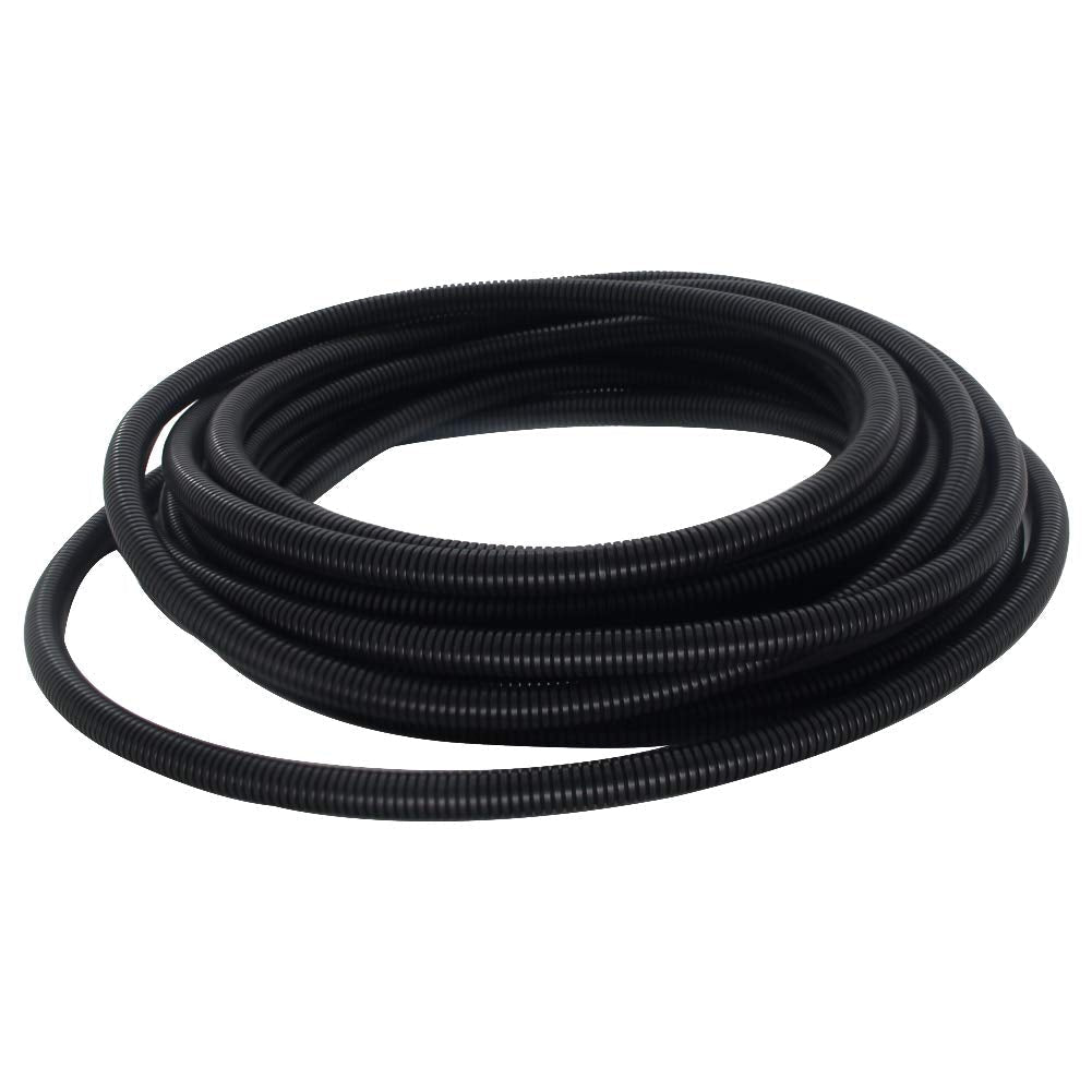  [AUSTRALIA] - Bettomshin Corrugated Tube Wire Conduit PP Polyethylene Tubing Non Split Flexible Wire Pipe Hose 20mm Inner Dia 25mm Outer Dia 4M Long for Liquid Cable Cover Sleeve Black 1pcs